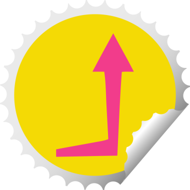 Bir insan tarafından çizilmiş dairesel soyma etiketi.