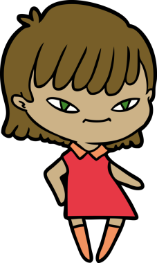 Bir insan tarafından çizilmiş karikatür kadın.