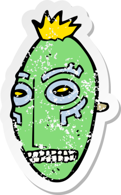 Bir insan tarafından çizilmiş kabile maskesinin gerilimli çıkartması.