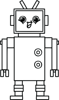 Bir insan tarafından çizilmiş robot çizimi