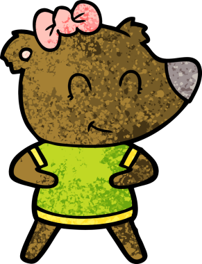 Bir insan tarafından çizilmiş dişi ayı çizgi filmi.