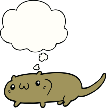 Bir insan tarafından çizilmiş düşünce kabarcığı olan çizgi film kedisi.