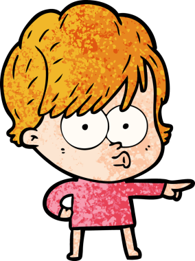 Bir insan tarafından çizilmiş karikatür kadın.