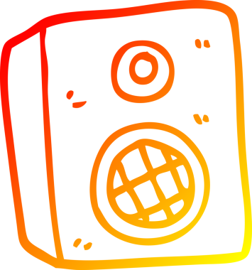 Bir insan tarafından çizilen çizgi film hoparlörünün sıcak gradyan çizimi