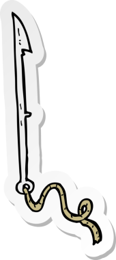 Bir insan tarafından çizilmiş bir balina avlama zıpkınının çıkartması.