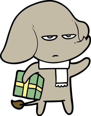 Bir insan tarafından çizilmiş kızgın bir fil.