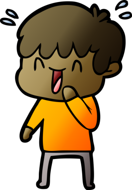 Bir insan tarafından çizilmiş gülen çocuk.