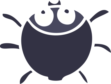 Bir insan tarafından çizilmiş garip çizgi film böceği.