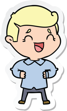 Bir insan tarafından çizilmiş bir karikatür çıkartması.