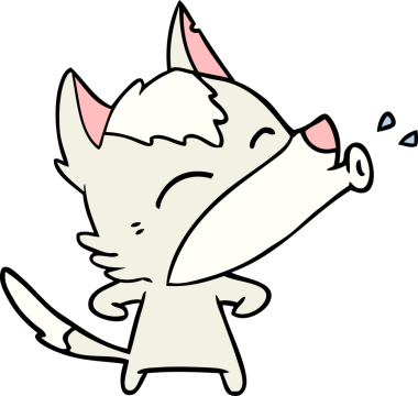 Bir insan tarafından çizilmiş uluyan kurt çizgi filmi.