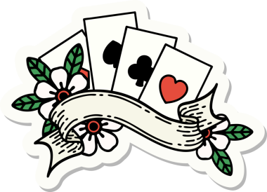 Geleneksel kart stili ve bir insan tarafından çizilmiş dövme çıkartması.