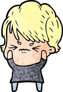 Bir insan tarafından çizilmiş, hayal kırıklığına uğramış bir kadın.