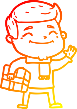 Bir insan tarafından çizilmiş mutlu bir çizgi film karakteri çizimi.