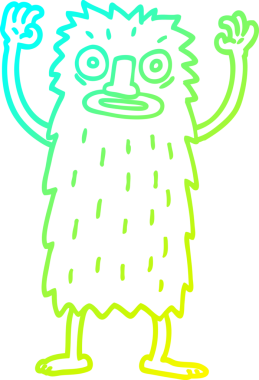 Bir insan tarafından çizilmiş karikatür canavarı çizimi.