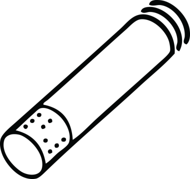 Bir insan tarafından çizilmiş sigara çubuğunun çizgi çizimi