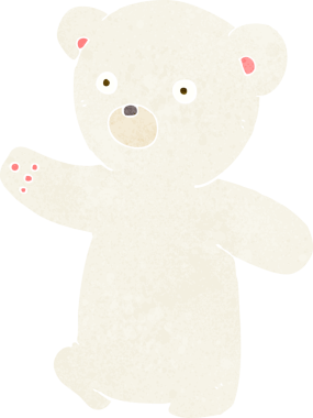 bir insan tarafından çizilmiş kutup ayısı yavrusu.