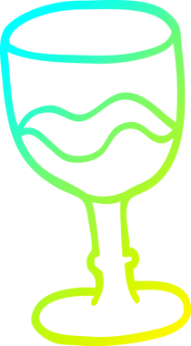 Bir insan tarafından çizilmiş kırmızı şarap karikatürünün soğuk gradyan çizgisi.