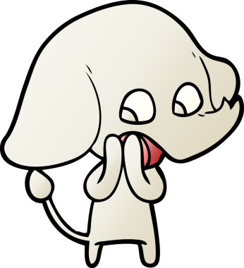 Bir insan tarafından çizilmiş şirin bir fil.