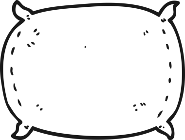 Bir insan tarafından çizilmiş karton yastık.