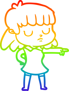 gökkuşağı gradyan çizgi çizimi bir insan tarafından çizilmiş ilgisiz bir kadının çizimi