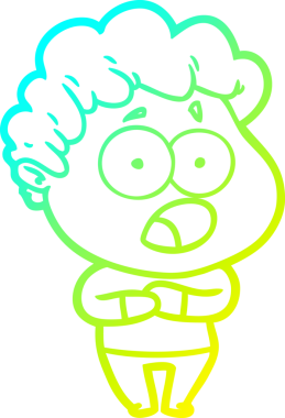 Bir insan tarafından çizilen bir karikatürün soğuk gradyan çizimi.