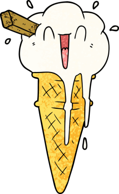 Bir insan tarafından çizilmiş karikatür dondurma.