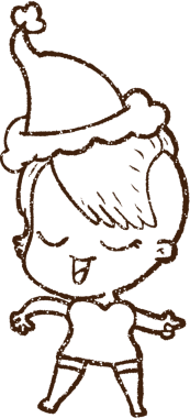 Bir insan tarafından çizilen Noel Kadını Kömür Çizimi