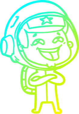 Bir insan tarafından çizilmiş gülen astronotun soğuk gradyan çizimi