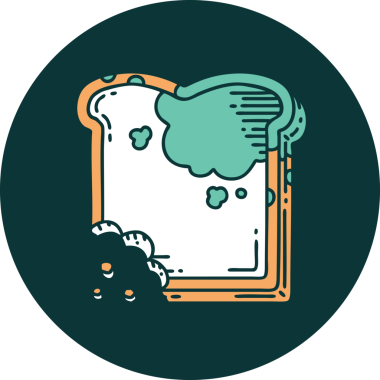 Bir insanın çizdiği küflü ekmeğin ikonik dövme şekli.