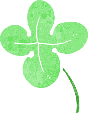 Bir insan tarafından çizilmiş dört yapraklı yonca.