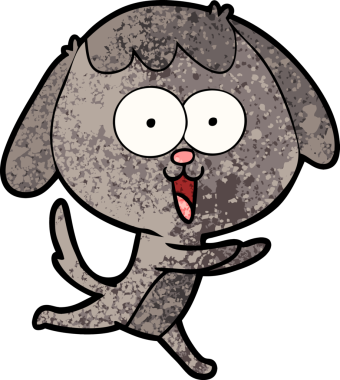 Bir insan tarafından çizilmiş şirin bir çizgi film köpeği.