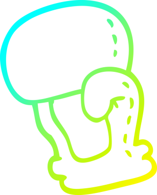 Bir insanın çizdiği çizgi film boks eldiveninin soğuk gradyan çizgisi.