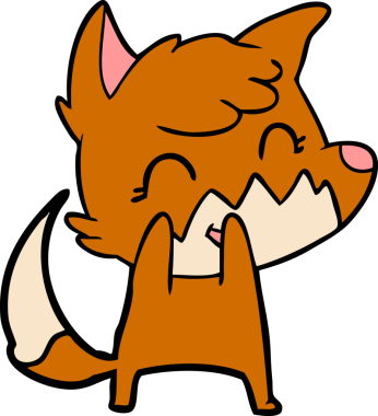 Bir insan tarafından çizilmiş tilki çizgi film karakteri