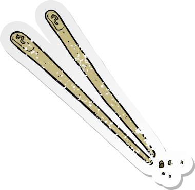 Bir insan tarafından çizilmiş karikatür çubuğunun gerilmiş yapıştırması.