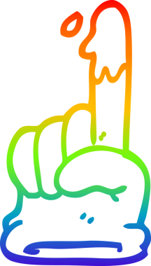 gökkuşağı gradyan çizgi çizimi bir insan tarafından çizilmiş tıbbi eldiven