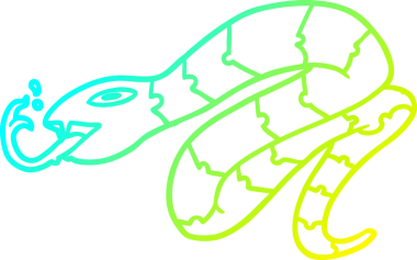 Bir insan tarafından çizilen tıslayan yılanın soğuk eğimli çizgisi.