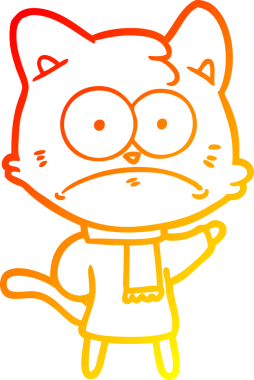 Bir insan tarafından çizilen çizgi film karakterinin sıcak gradyan çizimi