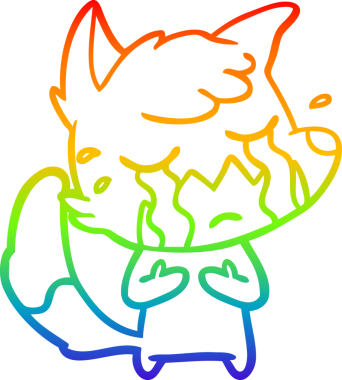 Bir insan tarafından çizilmiş ağlayan tilki çizgi filminin çizimi.