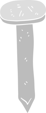 Bir insan tarafından çizilen çivinin düz renk çizimi