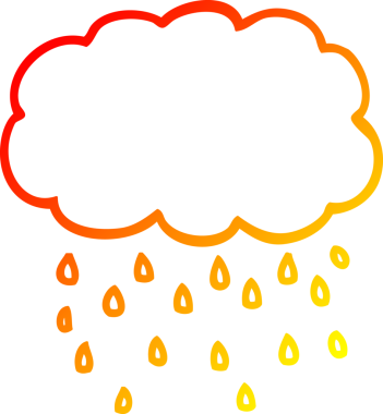 Bir insan tarafından çizilen karikatür bulutunun sıcak çizgi çizimi