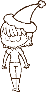 Bir insan tarafından çizilen Noel Kadını Kömür Çizimi