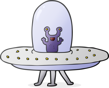 Bir insan tarafından çizilmiş serbest çizim uçan daire.