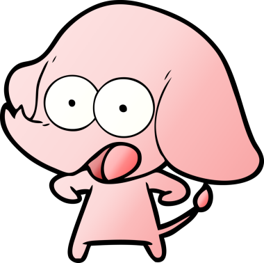 Bir insan tarafından çizilmiş şirin bir fil.