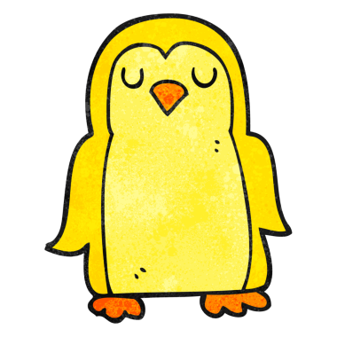 Bir insan tarafından çizilmiş el yapımı çizgi film kuşu.