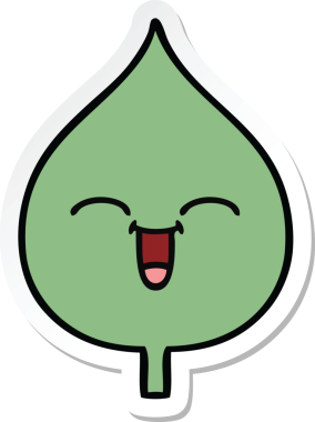 Bir insan tarafından çizilmiş sevimli bir çizgi film yaprağının çıkartması.