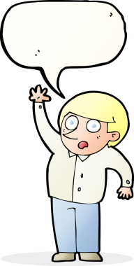 Çizgi filmci bir insan tarafından çizilmiş konuşma balonuyla soru soruyor.