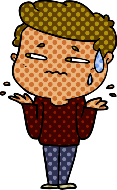 Bir insan tarafından çizilmiş, kafası karışmış bir adam.