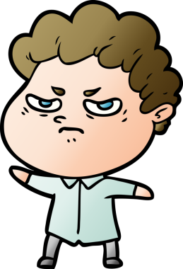 Bir insan tarafından çizilmiş kızgın bir adam.