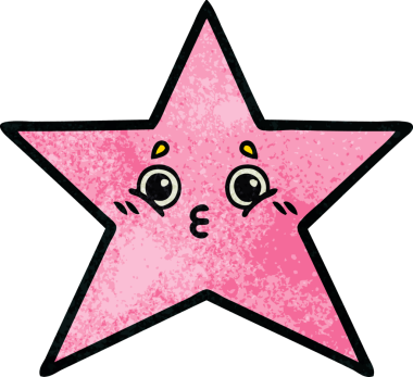 Bir insan tarafından çizilmiş yıldız balığının retro grunge deseni.