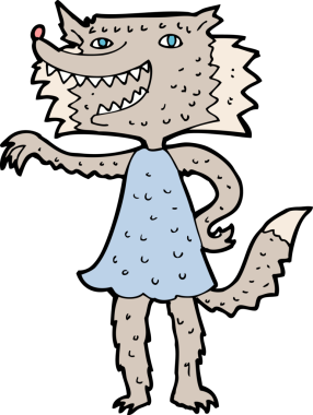 Bir insan tarafından çizilmiş bir kurt kız.